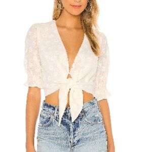 Show Me Your MuMu Kimmy Tie Top in Cream
